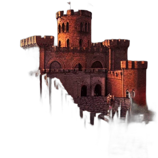 crown, building, 3d render, concept art transparent PNG cut-out