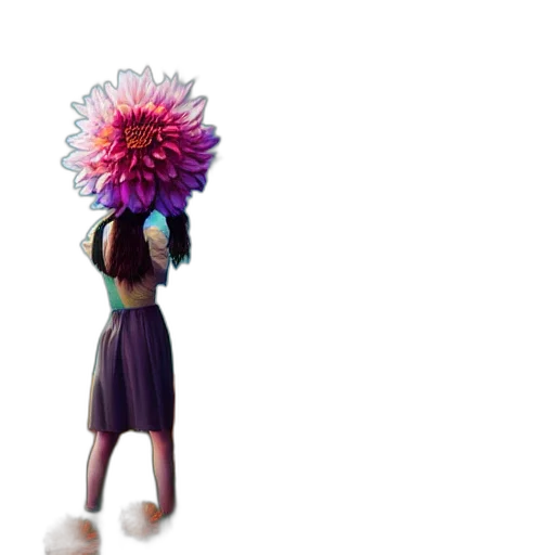flower, dress, staff, hat transparent PNG cut-out