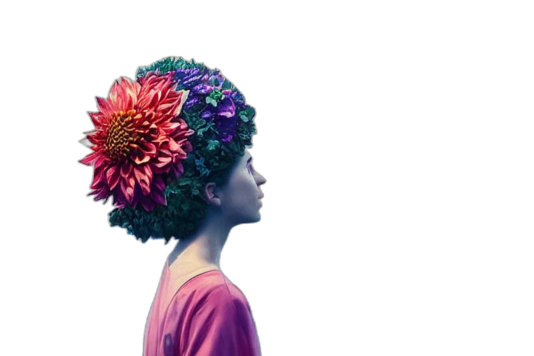 crown, hat, flower, hair transparent PNG cut-out