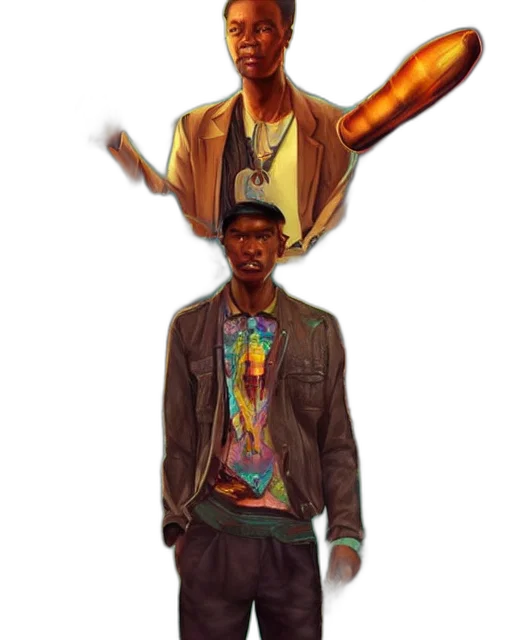 jacket, staff, face, hat transparent PNG cut-out