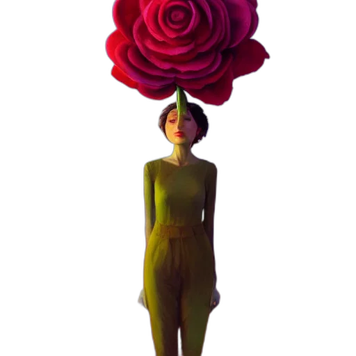 flower, dress, crown, creature transparent PNG cut-out
