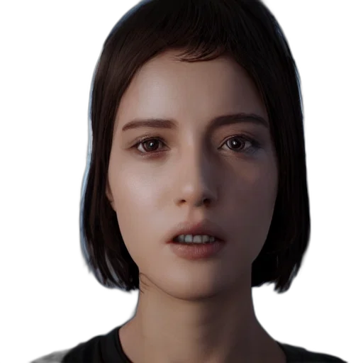 face, robot, creature, hair transparent PNG cut-out