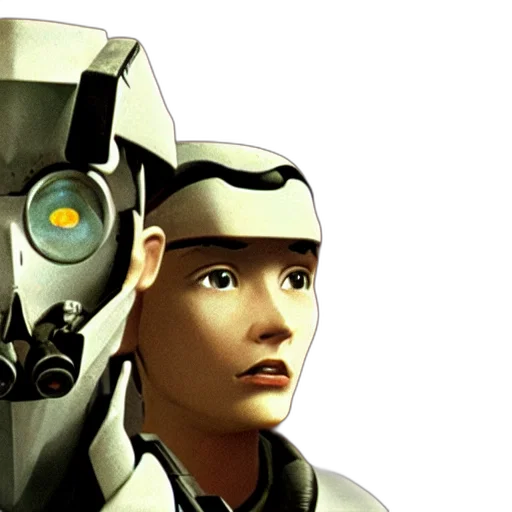 robot, face, concept art, cyberpunk transparent PNG cut-out