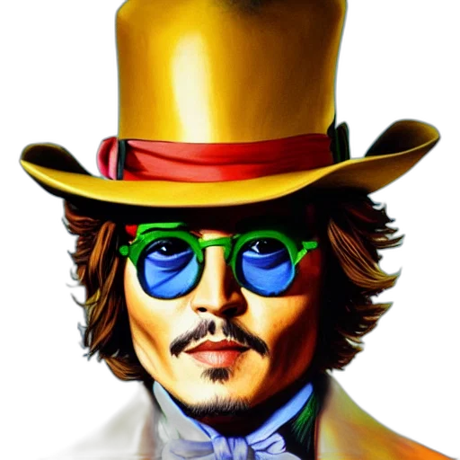 hat, face, photorealistic, comic book art transparent PNG cut-out