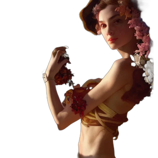 dress, jewelry, crown, flower transparent PNG cut-out