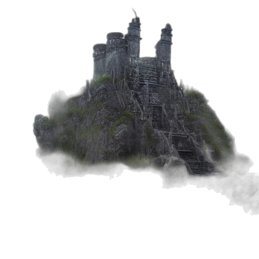 dragon, crown, building, staff transparent PNG cut-out