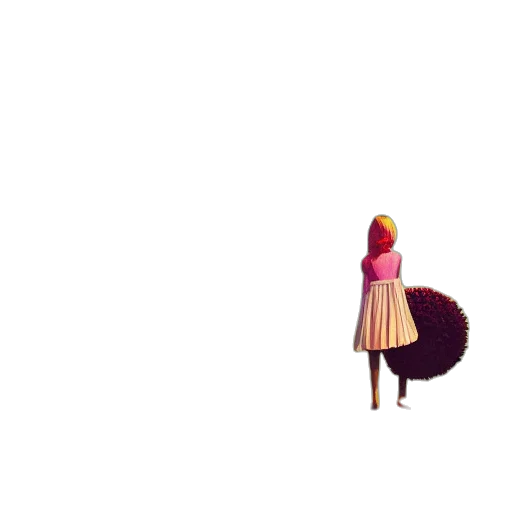 dress, hair, creature, robot transparent PNG cut-out