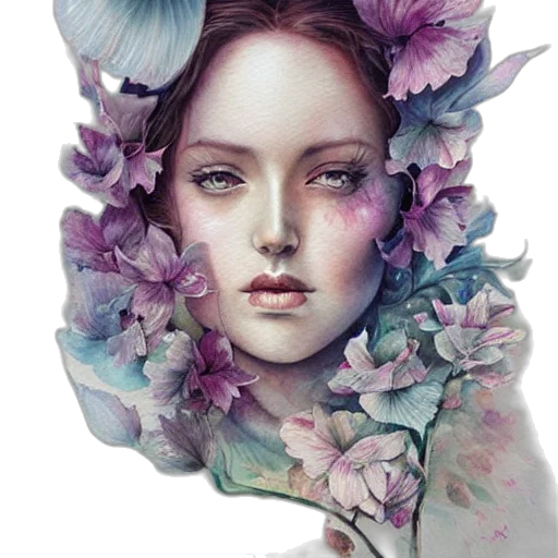 face, crown, flower, mask transparent PNG cut-out