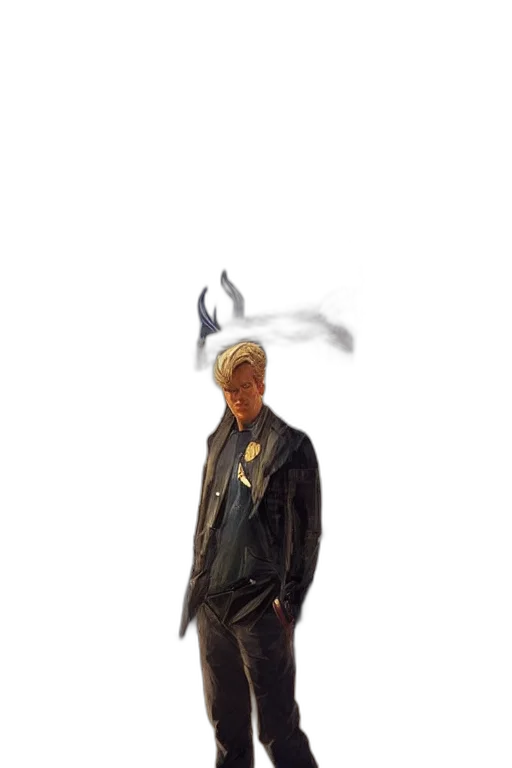 jacket, hat, mask, staff transparent PNG cut-out