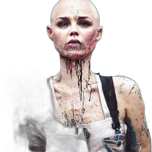 face, photorealistic, concept art, cyberpunk transparent PNG cut-out