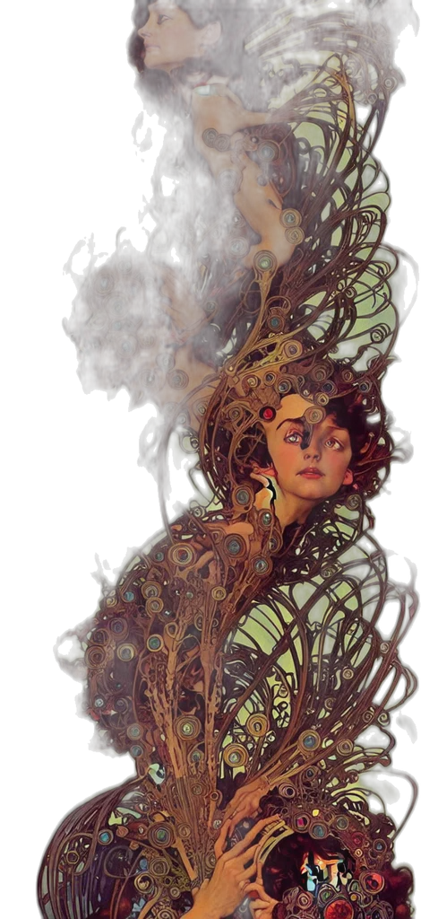 dress, mask, crown, hair transparent PNG cut-out