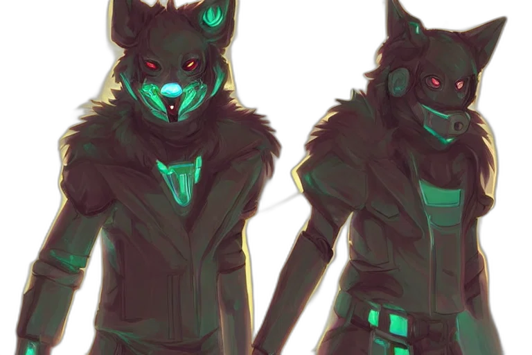 mask, jacket, cyberpunk, concept art transparent PNG cut-out