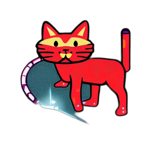staff, animal, pixel art, vaporwave transparent PNG cut-out