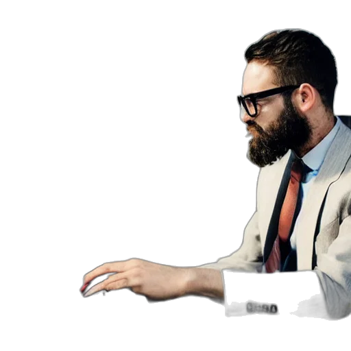 staff, jacket, photorealistic, man transparent PNG cut-out