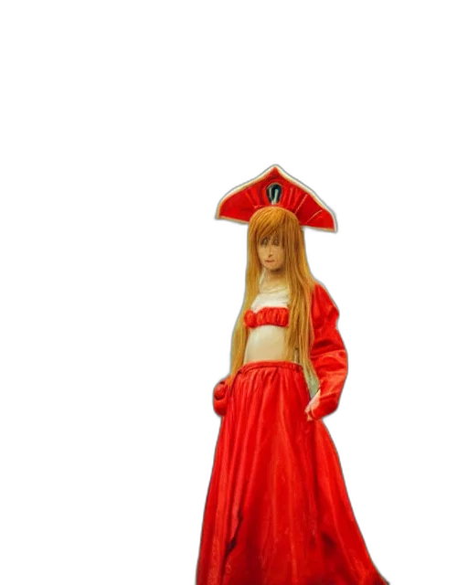 dress, hat, staff, 3d render transparent PNG cut-out