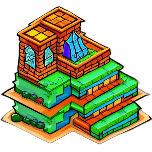 building, furniture, crown, pixel art transparent PNG cut-out