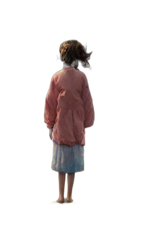 jacket, dress, creature, staff transparent PNG cut-out