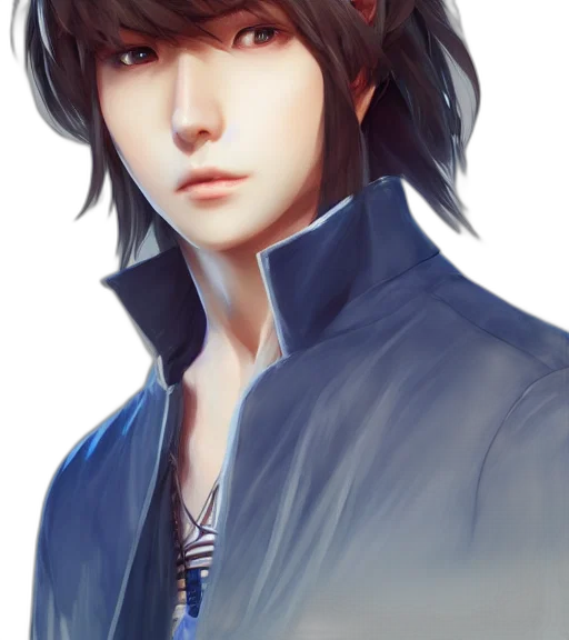 face, staff, jacket, photorealistic transparent PNG cut-out