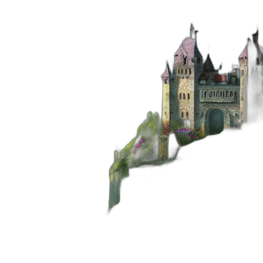 building, concept art, 3d render, fantasy art transparent PNG cut-out
