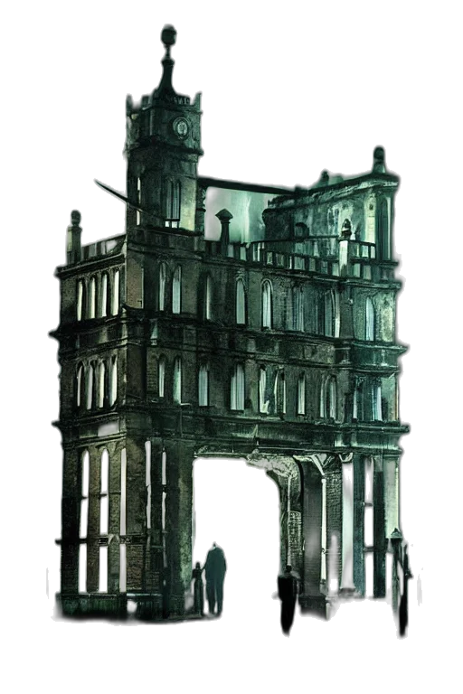building, dress, staff, crown transparent PNG cut-out