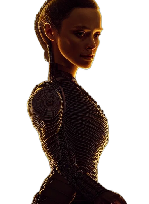 robot, dress, face, jewelry transparent PNG cut-out