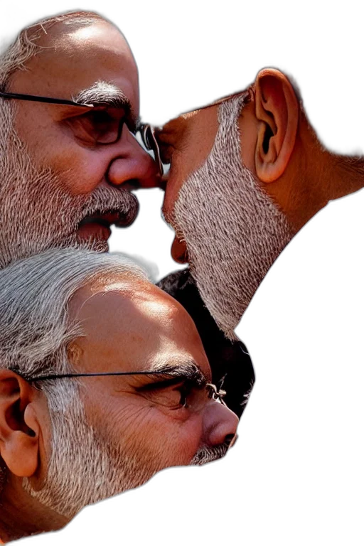 narendra, modi, kissing, rahul transparent PNG cut-out