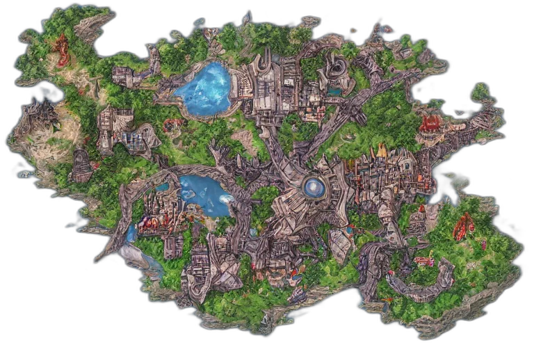 concept art, fantasy art, pixel art, 3d render transparent PNG cut-out