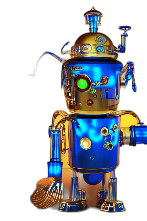 robot, 3d render, concept art, portrait transparent PNG cut-out
