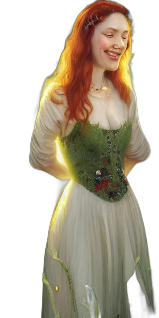 dress, jewelry, fantasy art, concept art transparent PNG cut-out