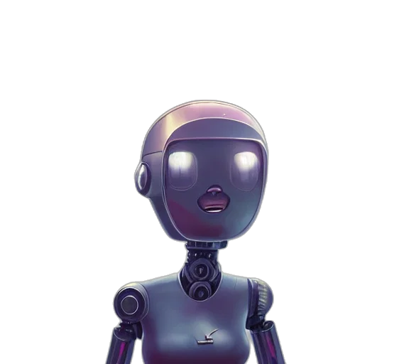robot, 3d render, concept art, cyberpunk transparent PNG cut-out