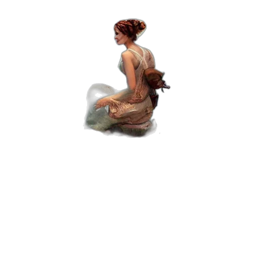 dress, staff, jewelry, creature transparent PNG cut-out