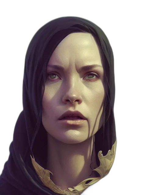 face, fantasy art, concept art, photorealistic transparent PNG cut-out