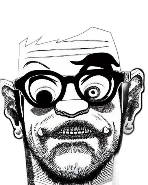 face, staff, cartoon, comic book art transparent PNG cut-out