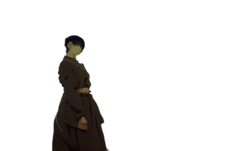dress, jacket, staff, concept art transparent PNG cut-out