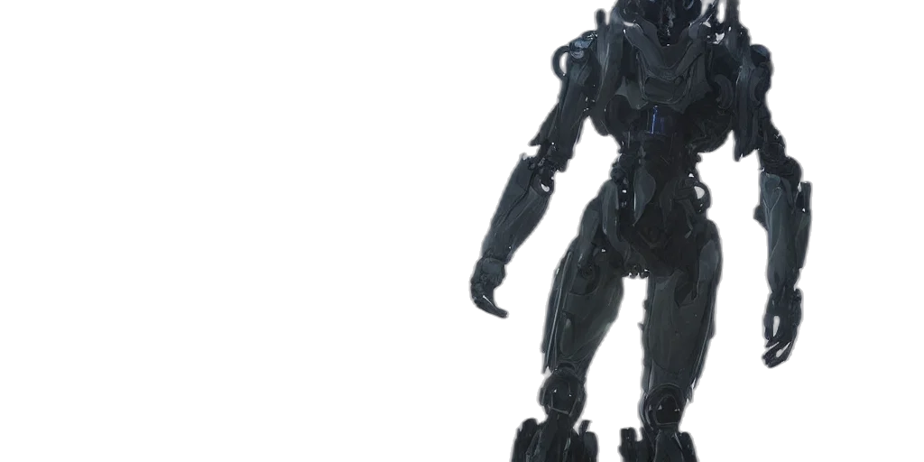 robot, concept art, 3d render, blue transparent PNG cut-out