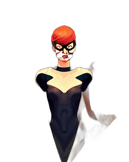 dress, mask, comic book art, concept art transparent PNG cut-out