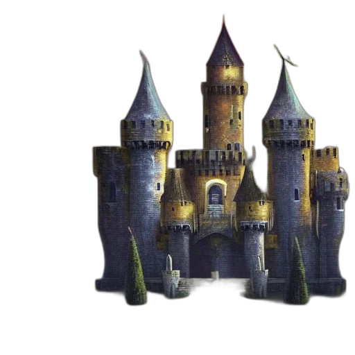 building, crown, 3d render, concept art transparent PNG cut-out