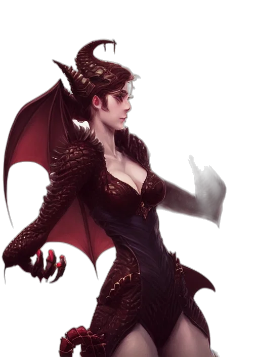 dragon, dress, fantasy art, concept art transparent PNG cut-out