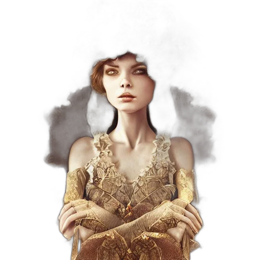 dress, face, jewelry, crown transparent PNG cut-out