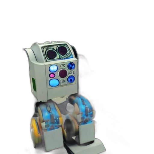 robot, staff, 3d render, concept art transparent PNG cut-out