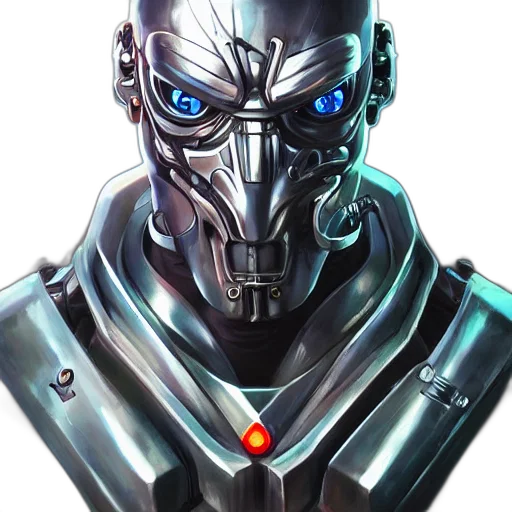 robot, face, cyberpunk, concept art transparent PNG cut-out