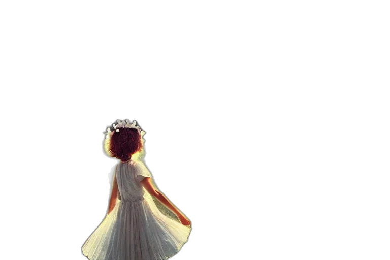 dress, crown, creature, flower transparent PNG cut-out
