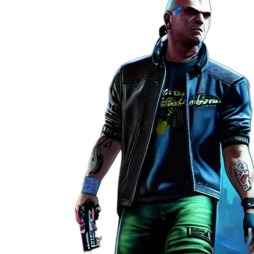 jacket, cyberpunk, concept art, comic book art transparent PNG cut-out