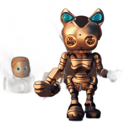 robot, creature, mask, staff transparent PNG cut-out