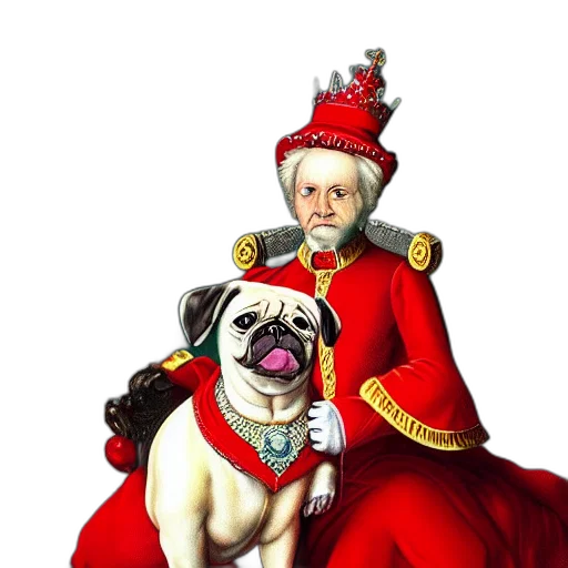 crown, animal, staff, photorealistic transparent PNG cut-out