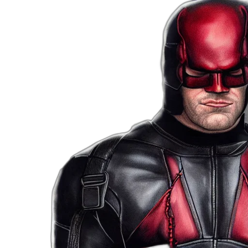 comic book art, daredevil, leather, suit transparent PNG cut-out
