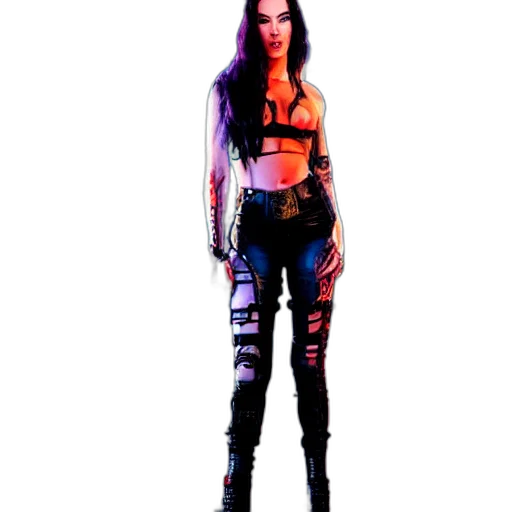 jacket, staff, robot, cyberpunk transparent PNG cut-out