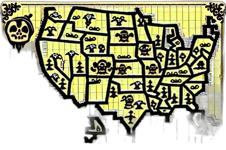 ghouls, goblins, map, intricate transparent PNG cut-out