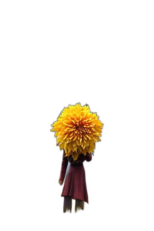 flower, staff, crown, dress transparent PNG cut-out