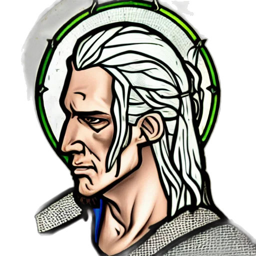 face, staff, fantasy art, comic book art transparent PNG cut-out
